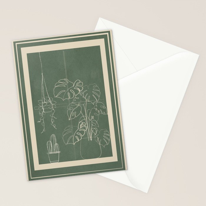 Minimal Window With Potted Plants 2 Stationery Card Gallery Image 2