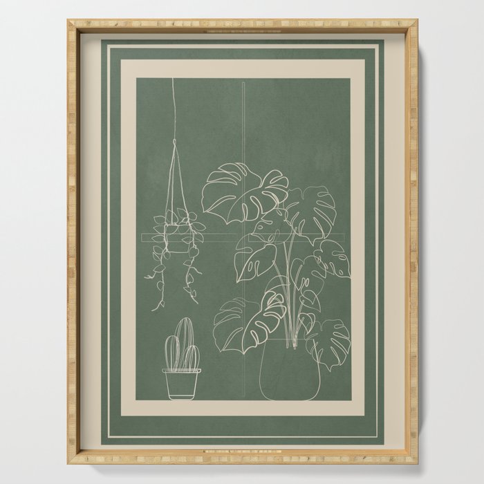 Minimal Window With Potted Plants 2 Serving Tray Gallery Image 1