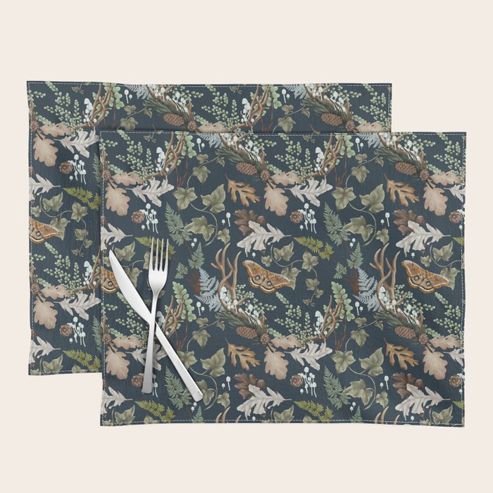 Bohemian leafy forest at night Placemat Gallery Image 1
