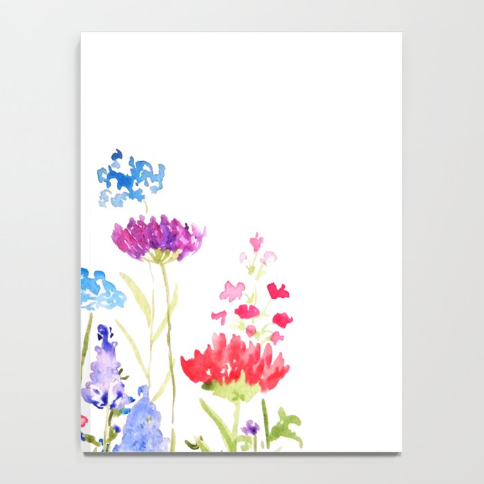 colorful wild flowers watercolor painting Notebook Gallery Image 4