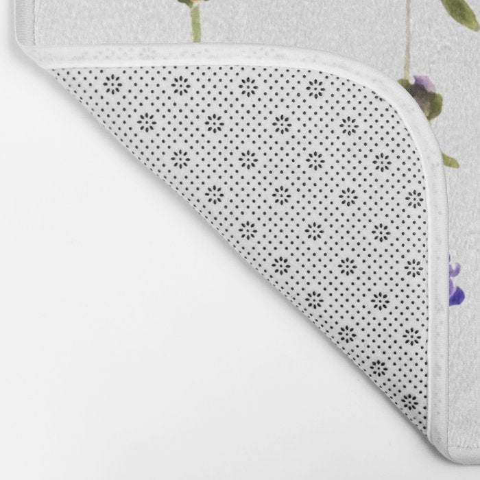 colorful wild flowers watercolor painting Bath Mat Gallery Image 2