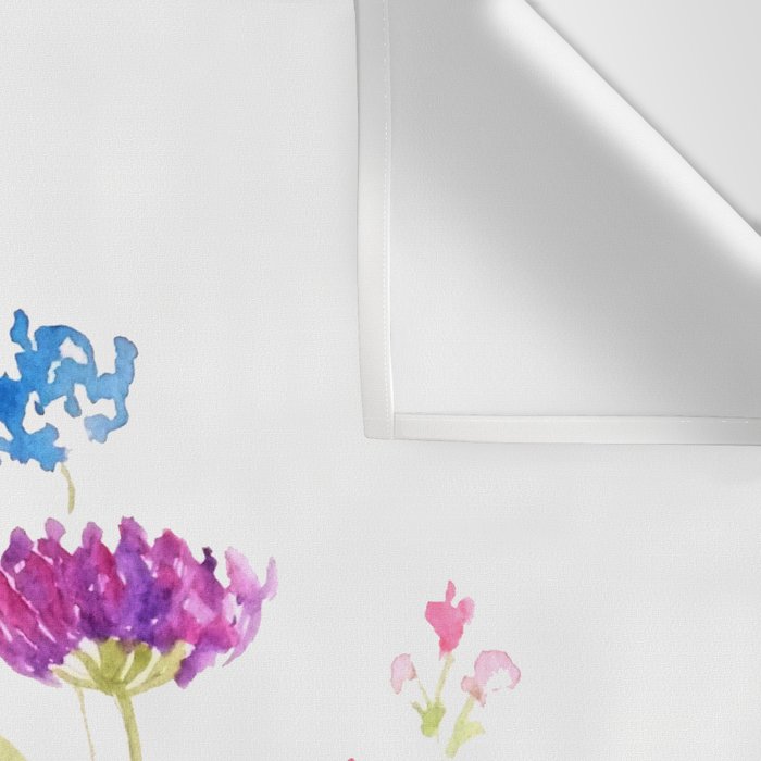 colorful wild flowers watercolor painting Wall Tapestry Gallery Image 3