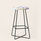 colorful wild flowers watercolor painting Stool Gallery Image 1