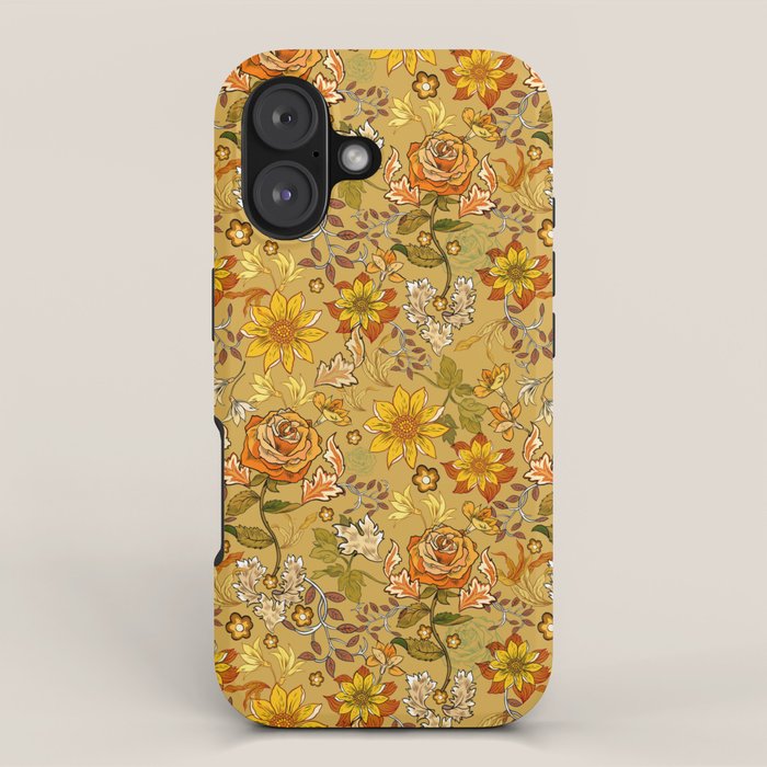 Rose vintage inpsired retro, warm colors 70s, boho iPhone Case Gallery Image 1