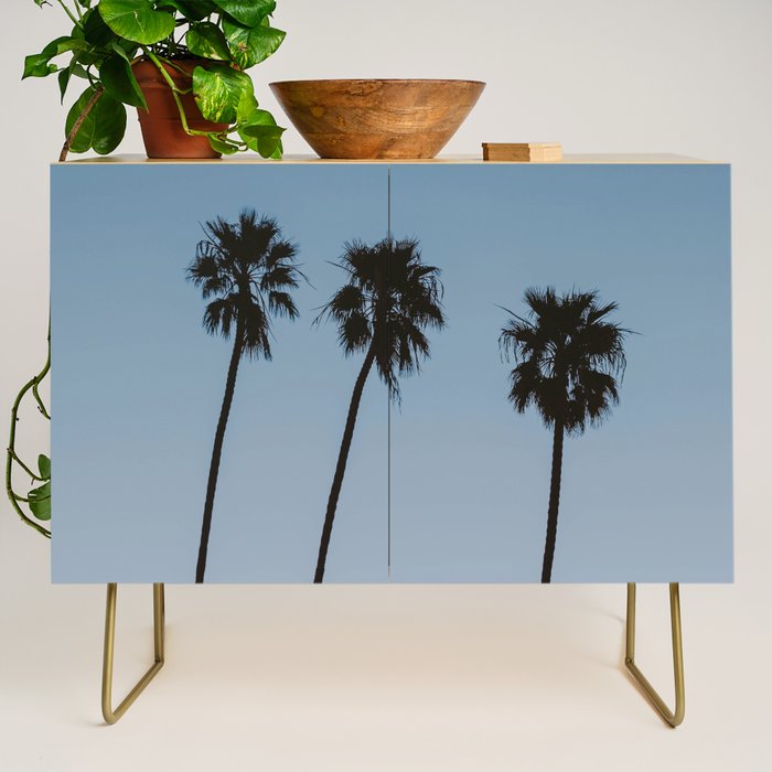 three palm trees iv / santa barbara, california Credenza Gallery Image 1
