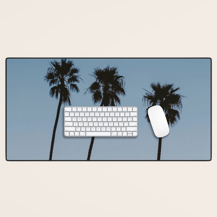 three palm trees iv / santa barbara, california Desk Mat Gallery Image 1