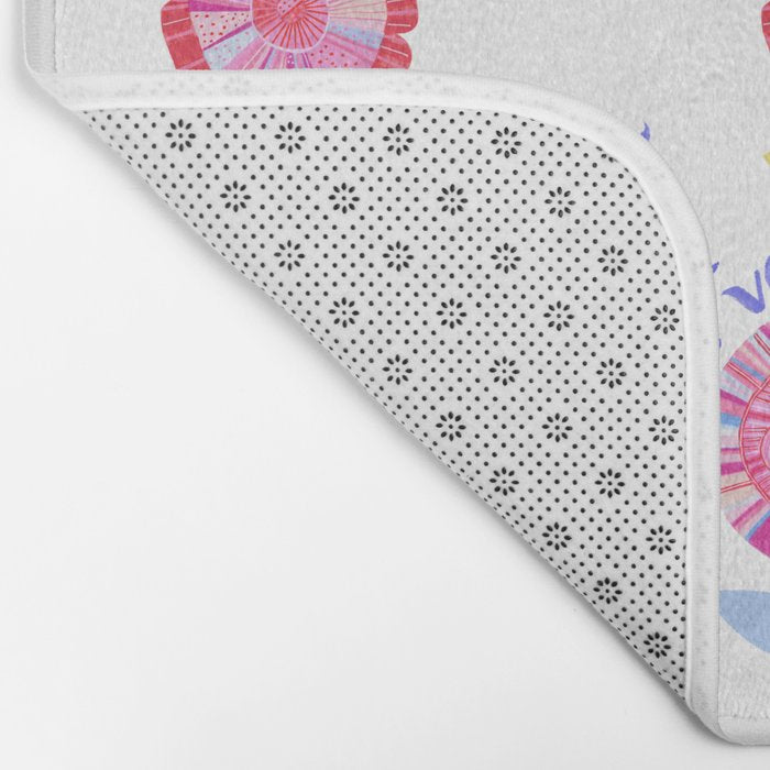 United We Grow - Vote | Floral in Red, Pink, & Blue Bath Mat Gallery Image 2