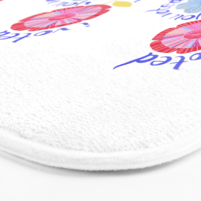 United We Grow - Vote | Floral in Red, Pink, & Blue Bath Mat Gallery Image 3