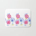 United We Grow - Vote | Floral in Red, Pink, & Blue Bath Mat Gallery Image 1