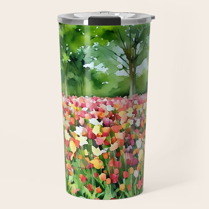 Colorful tulips field Travel Mug Gallery Image 1