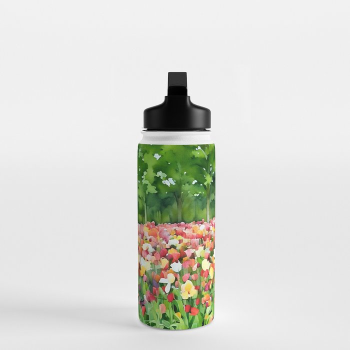 Colorful tulips field Water Bottle Gallery Image 3