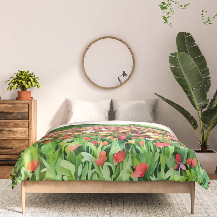 Colorful tulips field Comforter Gallery Image 3