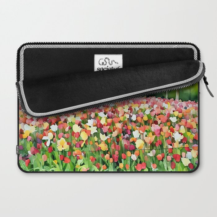Colorful tulips field Laptop Sleeve Gallery Image 2