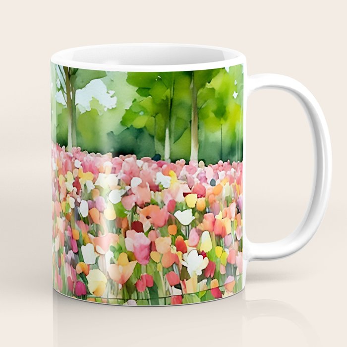 Colorful tulips field Coffee Mug Gallery Image 1