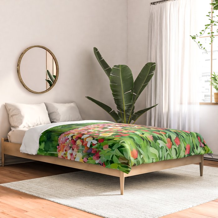 Colorful tulips field Comforter Gallery Image 2