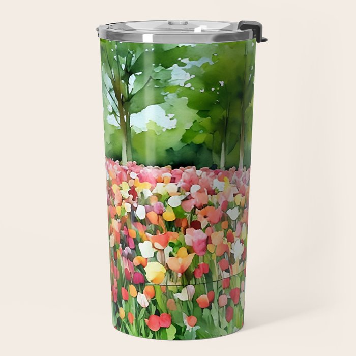 Colorful tulips field Travel Mug Gallery Image 2