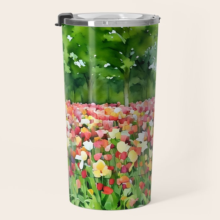 Colorful tulips field Travel Mug Gallery Image 3