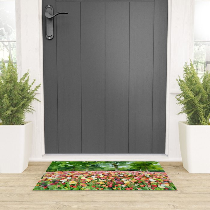 Colorful tulips field Welcome Mat Gallery Image 3