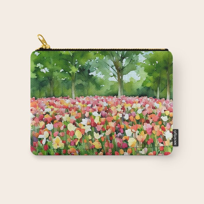 Colorful tulips field Carry All Pouch Gallery Image 1