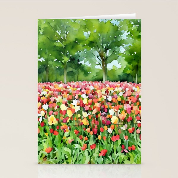 Colorful tulips field Stationery Card Gallery Image 2