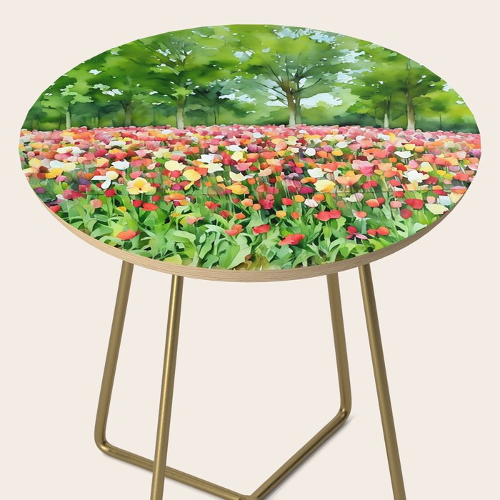 Colorful tulips field Side Table Gallery Image 2
