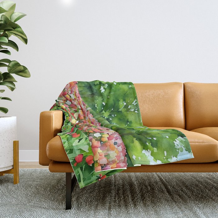 Colorful tulips field Throw Blanket Gallery Image 1