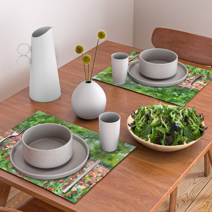 Colorful tulips field Placemat Gallery Image 2