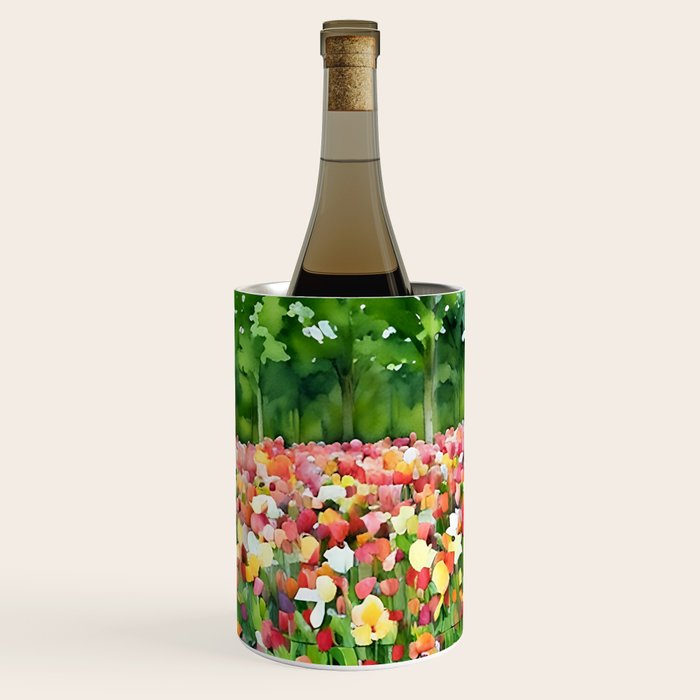 Colorful tulips field Wine Chiller Gallery Image 2