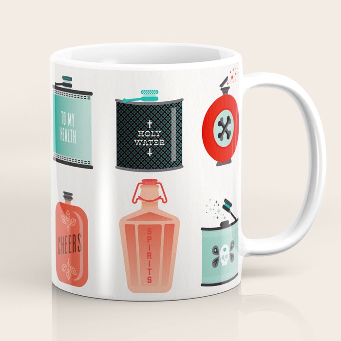 Flask Collection - Red & Turquoise Palette Coffee Mug Gallery Image 1