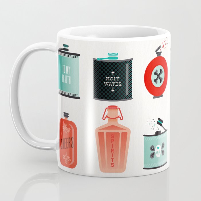 Flask Collection - Red & Turquoise Palette Coffee Mug Gallery Image 3