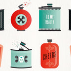 Flask Collection - Red & Turquoise Palette Coffee Mug Gallery Image 2