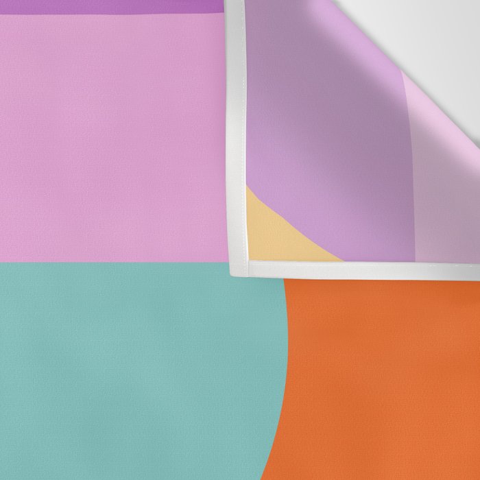 Playful Color Block Shapes in Bright Shades of Orange, Blue, Yellow, and Pink Wall Tapestry Gallery Image 3