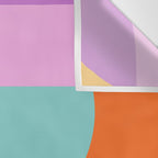 Playful Color Block Shapes in Bright Shades of Orange, Blue, Yellow, and Pink Wall Tapestry Gallery Image 3
