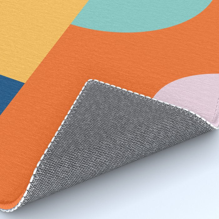 Playful Color Block Shapes in Bright Shades of Orange, Blue, Yellow, and Pink Rug Gallery Image 4