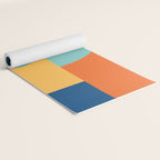 Playful Color Block Shapes in Bright Shades of Orange, Blue, Yellow, and Pink Yoga Mat Gallery Image 2