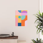 Playful Color Block Shapes in Bright Shades of Orange, Blue, Yellow, and Pink Poster Gallery Image 2