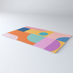 Playful Color Block Shapes in Bright Shades of Orange, Blue, Yellow, and Pink Rug Gallery Image 3