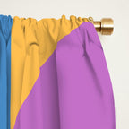 Playful Color Block Shapes in Bright Shades of Orange, Blue, Yellow, and Pink Window Curtain Gallery Image 2
