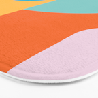 Playful Color Block Shapes in Bright Shades of Orange, Blue, Yellow, and Pink Bath Mat Gallery Image 3