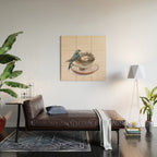 Bird nest in a teacup Wood Wall Art Gallery Image 2
