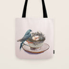 Bird nest in a teacup Tote Bag Gallery Image 1