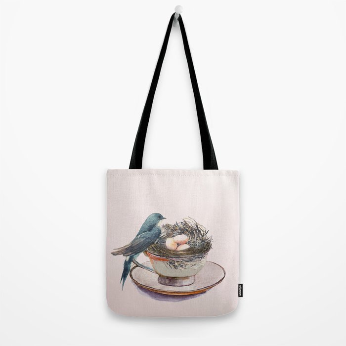 Bird nest in a teacup Tote Bag Gallery Image 2