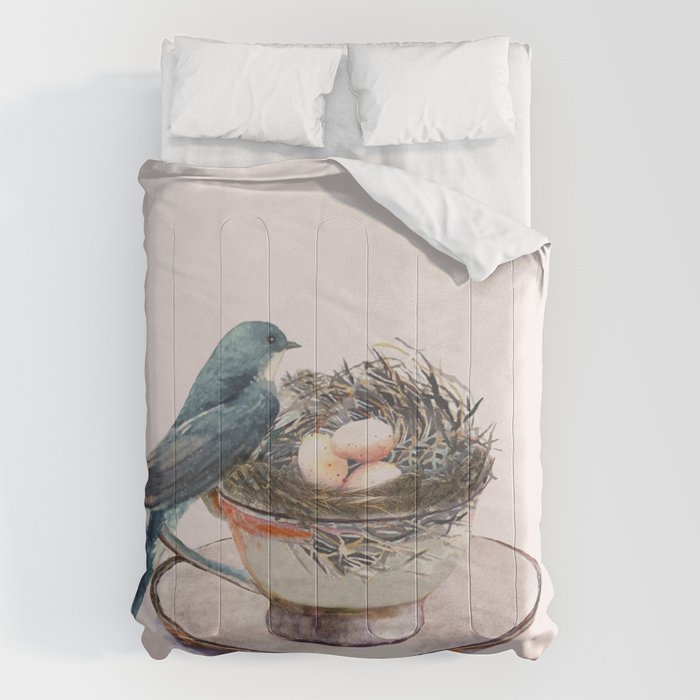 Bird nest in a teacup Comforter Gallery Image 6