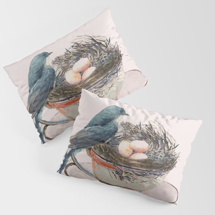 Bird nest in a teacup Pillow Sham Gallery Image 3