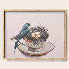 Bird nest in a teacup Serving Tray Gallery Image 1
