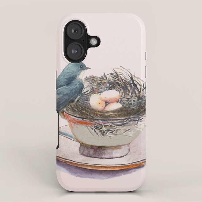 Bird nest in a teacup iPhone Case Gallery Image 1