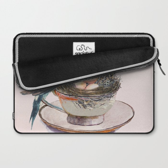 Bird nest in a teacup Laptop Sleeve Gallery Image 2