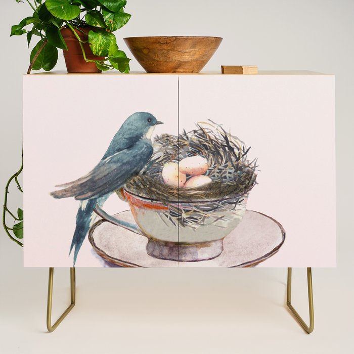 Bird nest in a teacup Credenza Gallery Image 1