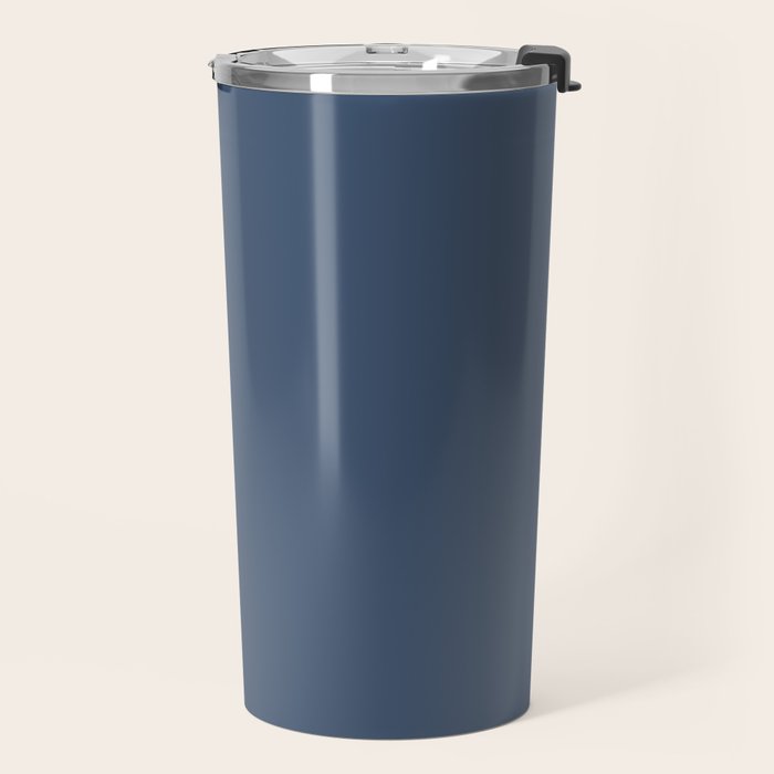 Stone Blue Solid Color Travel Mug Gallery Image 2