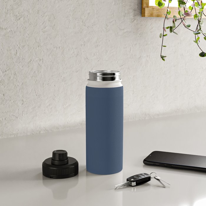 Stone Blue Solid Color Water Bottle Gallery Image 4